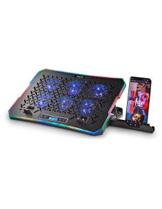 SOPORTE + VENTILADOR NOTEBOOK NGS HEROSTAND RGB BLACK + SOPORTE SMARTPHONE
