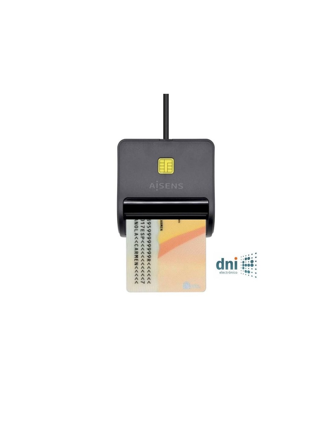 LECTOR DE TARJETAS DNIE AISENS DNI USB 2.0 BLACK