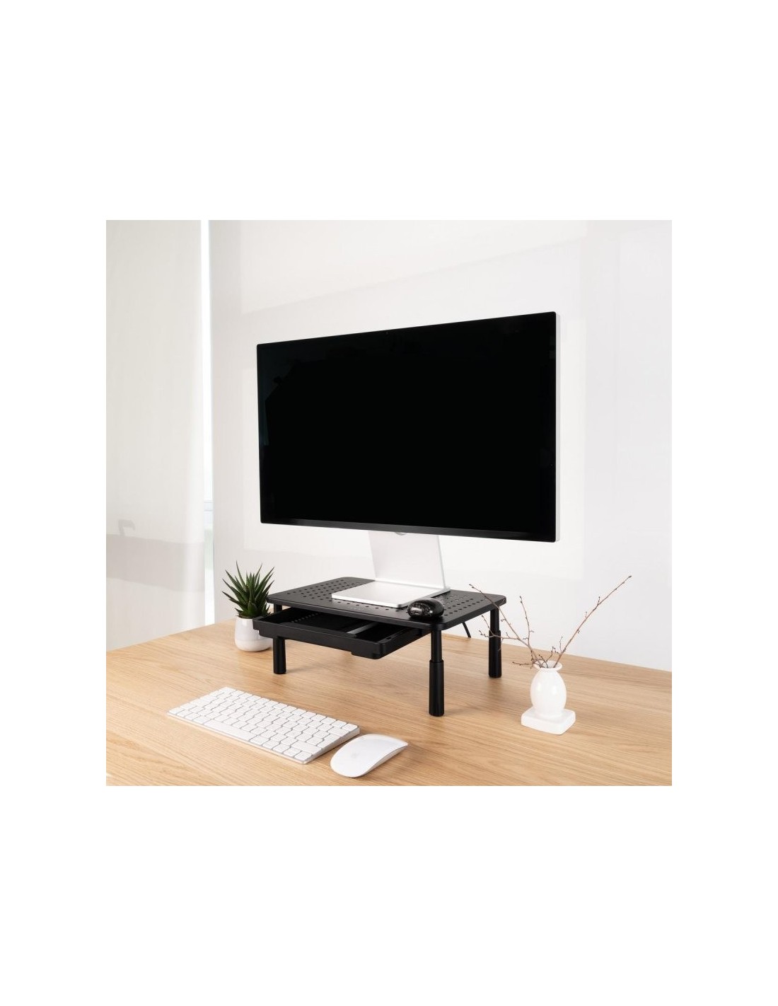 SOPORTE TOOQ SOBREMESA ELEVADOR PARA MONITOR/NOTEBOOK 20KG BLACK