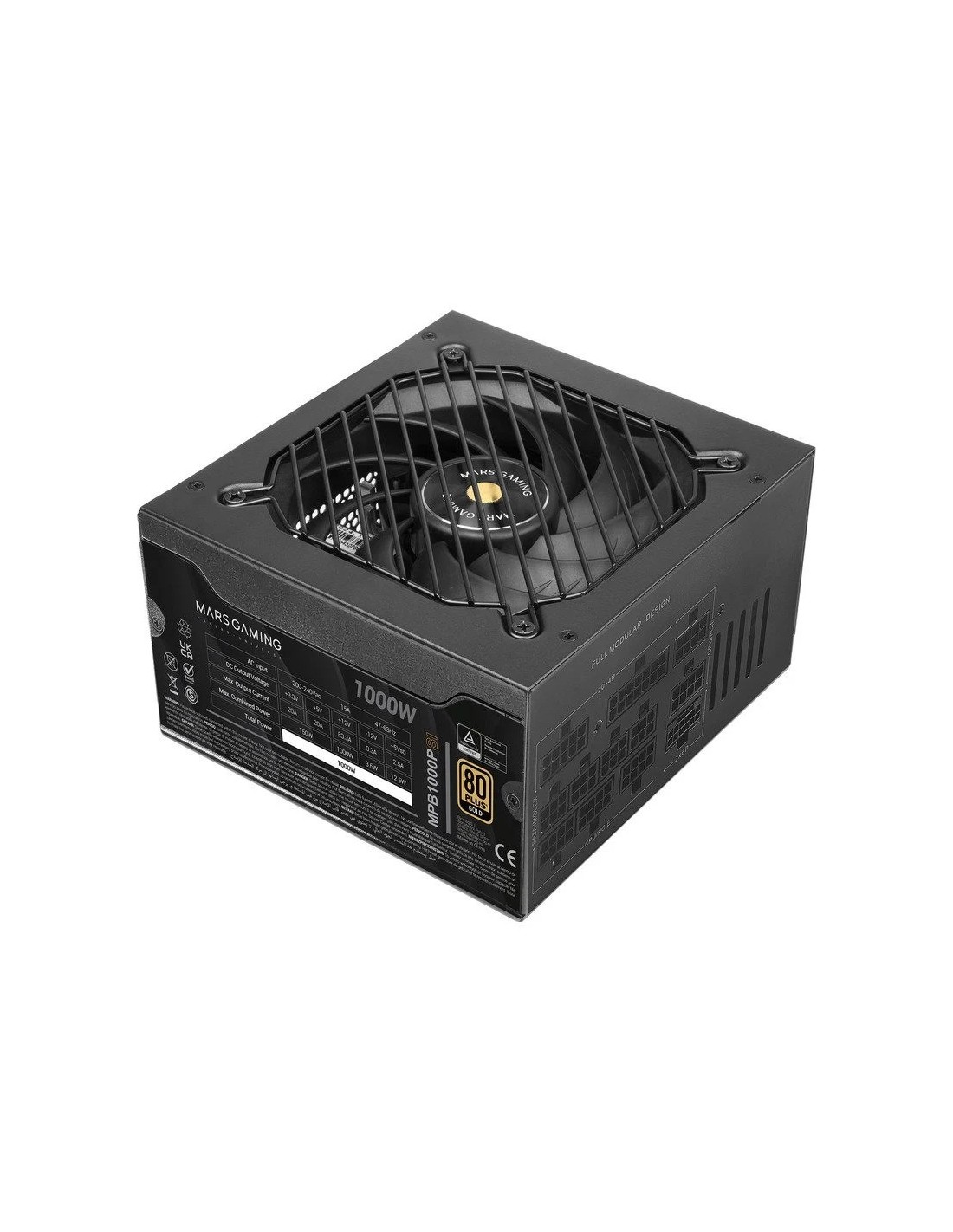 FUENTE DE ALIMENTACION MARS GAMING MBP 1000W 80+ GOLD MODULAR BLACK