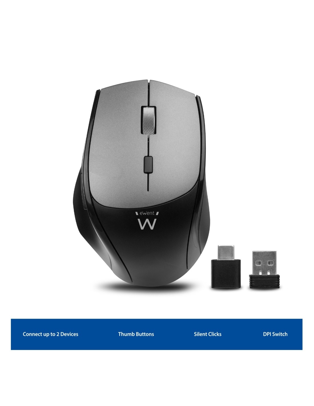 Ewent EW3245 ratÃ³n mano derecha RF inalÃ¡mbrico Optico 2400 DPI