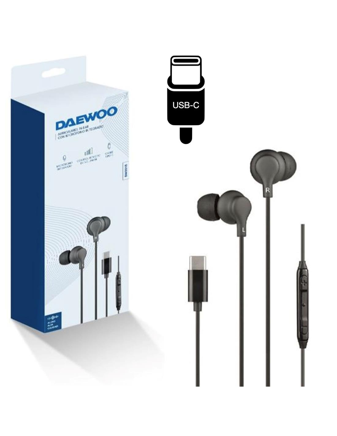 Daewoo DW2015 Auricular USB-C con Micrófono Negro
