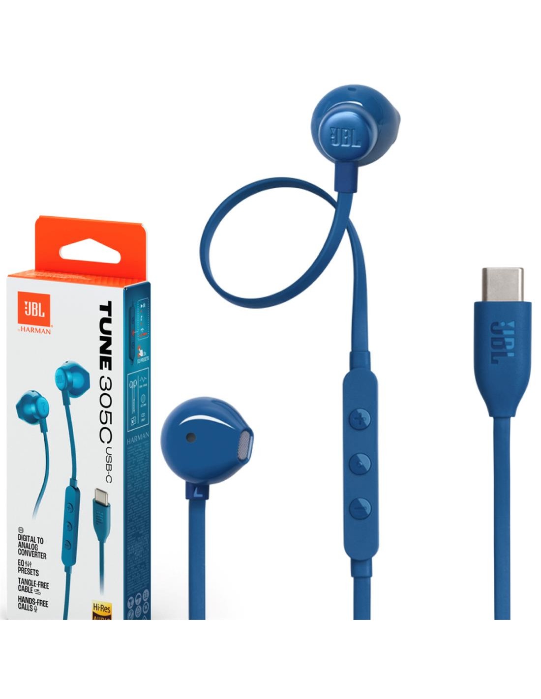 JBL Tune 305C Auricular USB-C con micrófono Azul