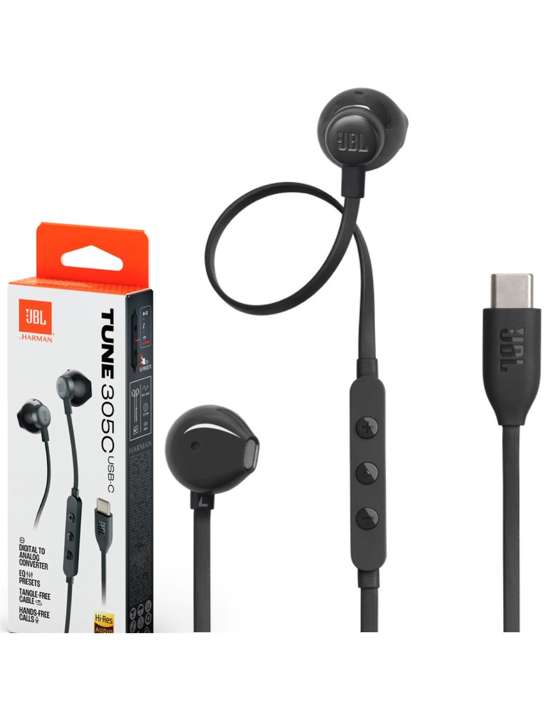 JBL Tune 305C Auricular USB-C con micrófono Negro
