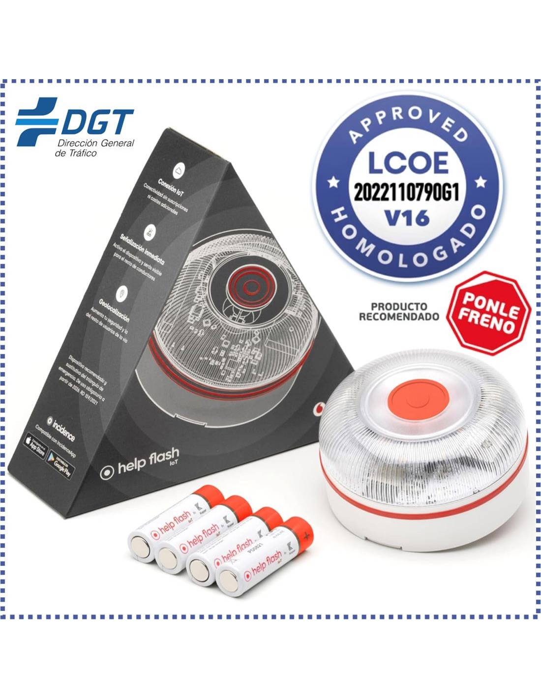 Help Flash IOT Baliza de Emergencia V16 Conectada y Homologada