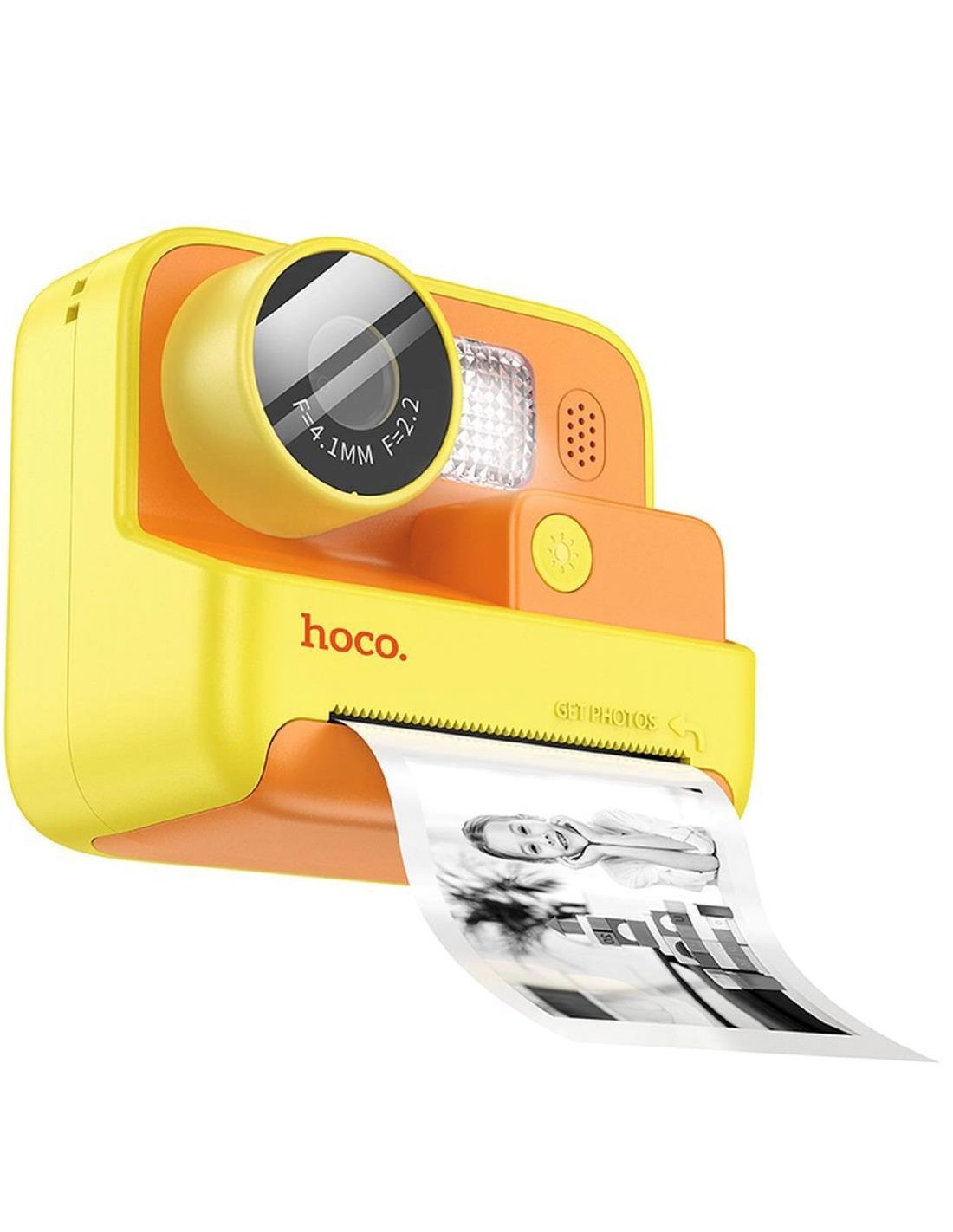 Hoco DV200 CÃ¡mara Digital Infantil con Patalla e Impresora TÃ©rmica Amarilla