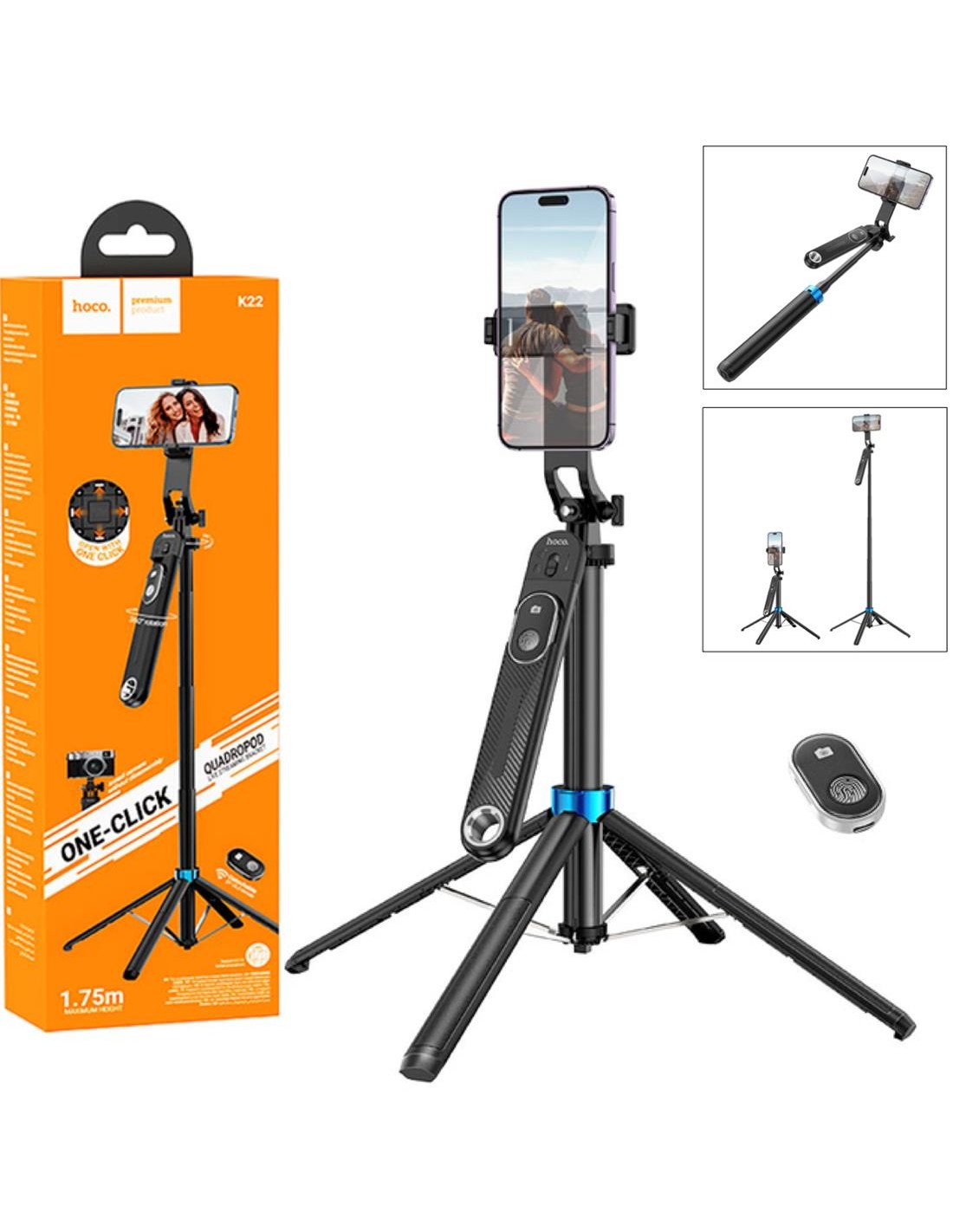 Hoco k22 Soporte de Sobremesa para Streaming con Mando Bluetooth