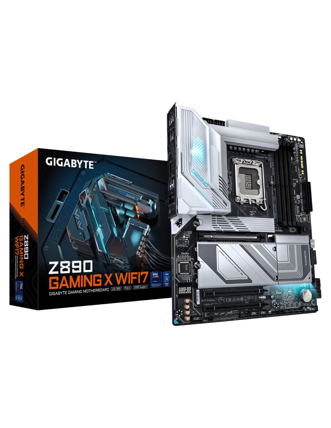 GIGABYTE Placa base Z890 GAMING X WIFI7 - Compatible con CPUs Intel Core Ultra (Serie 2), VRM de 16+1+2 fases, hasta 8800MHz DDR
