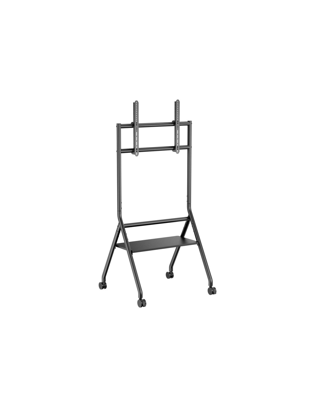 AISENS Soporte de suelo eco con rueda, 1 bandeja para pantalla interactiva/TV 80kg de 37-86, Negro