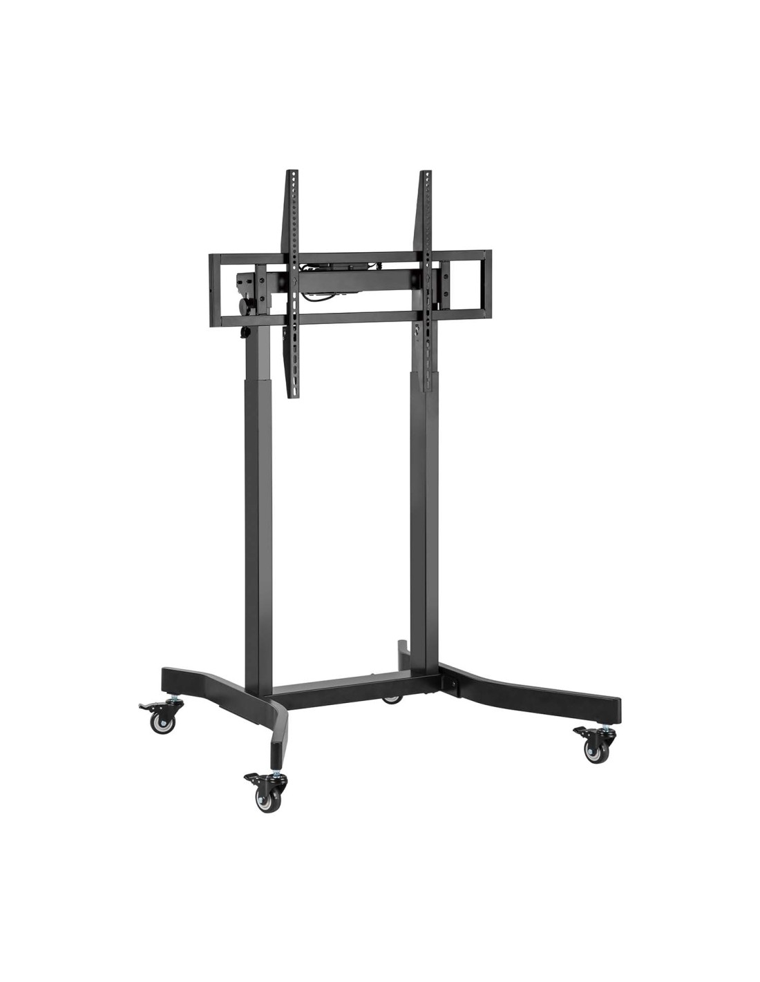 AISENS Soporte de suelo motorizado pro con ruedas para monitor/TV 120kg de 55-100, Negro