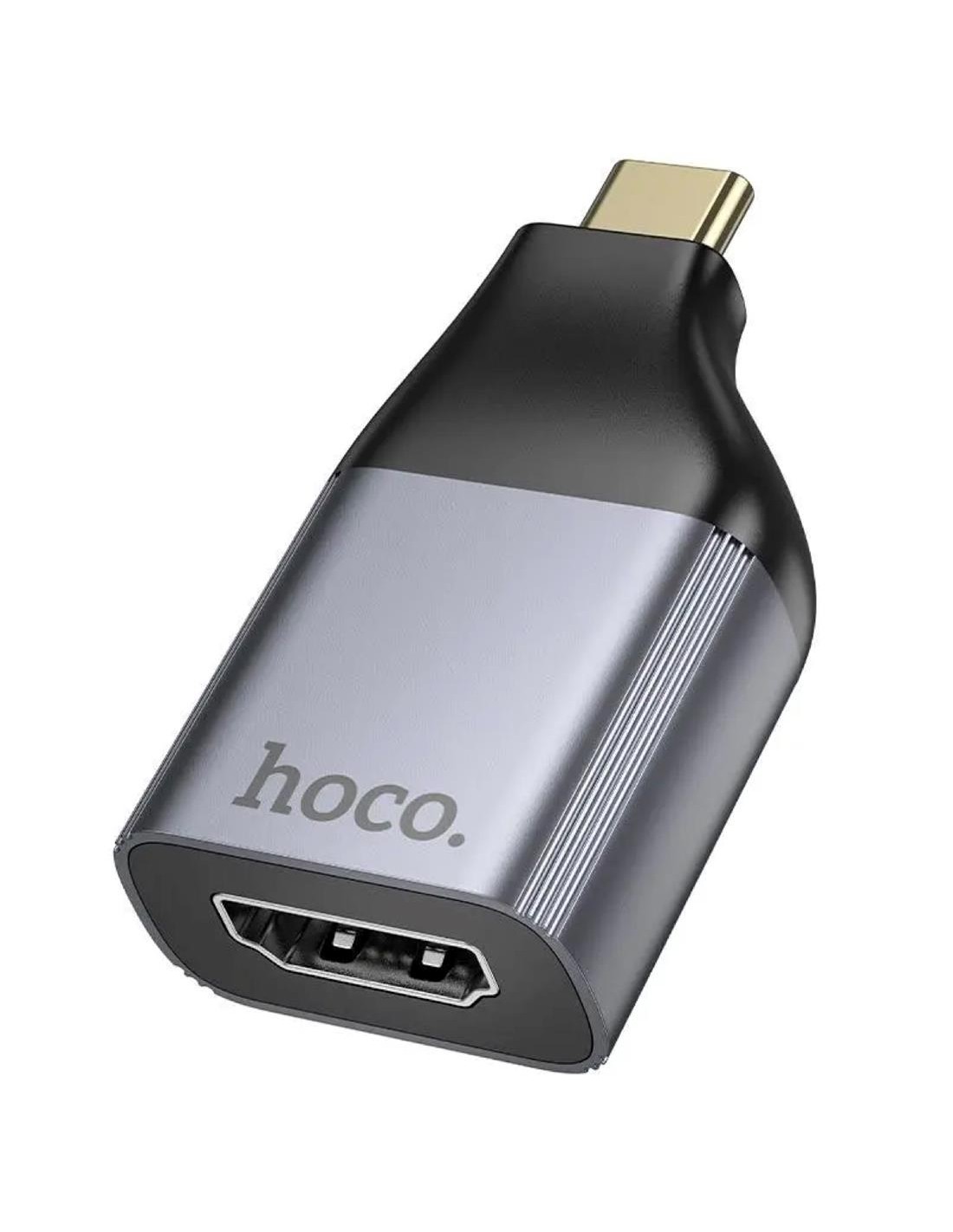 Adaptador USB-C a HDMI Hoco UA33 Gris Metal