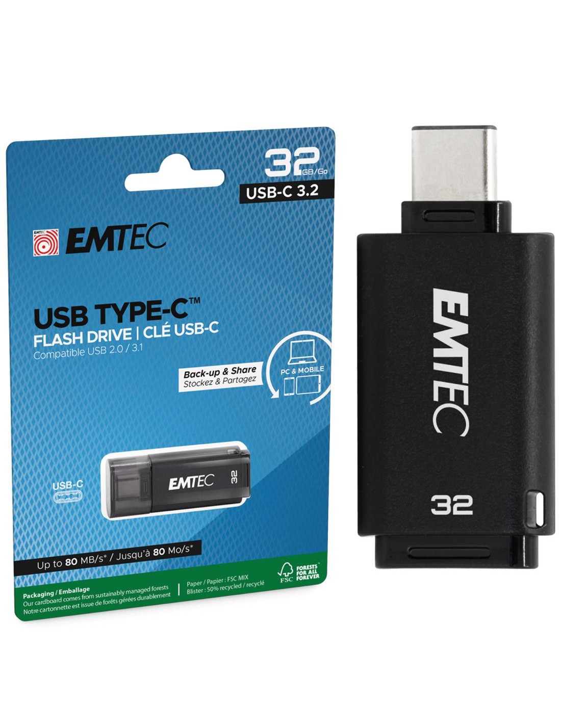 Mem. USB-C 32GB Emtec D400