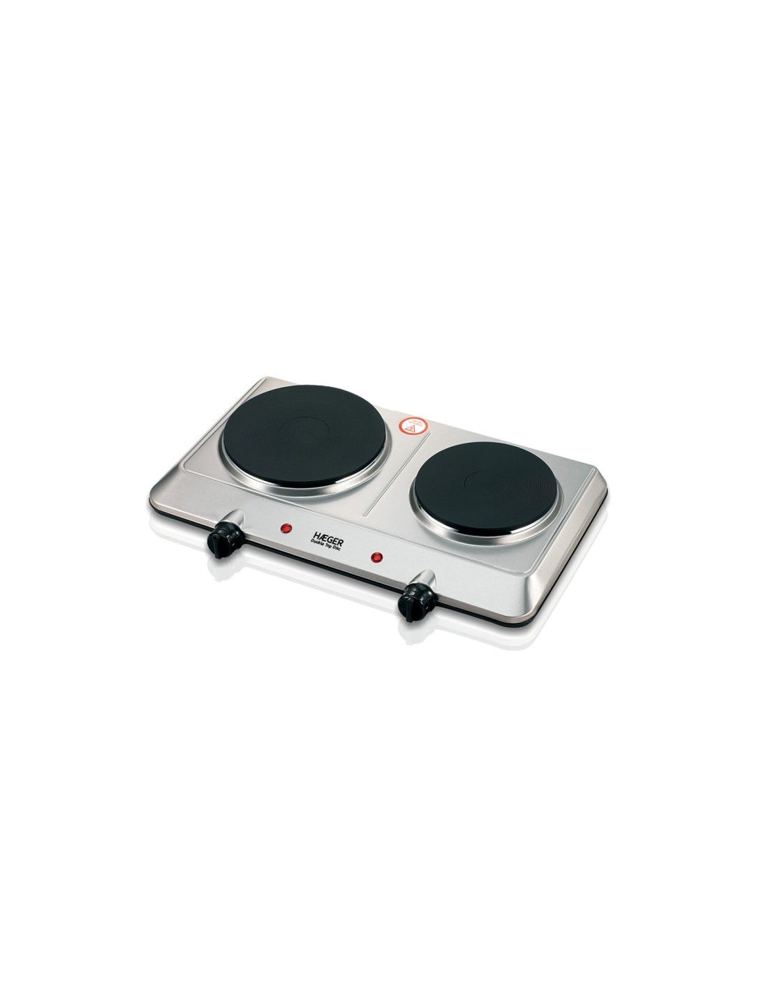 Haeger HP-02S.015A hobs Acero inoxidable Encimera 45.5 cm Quemador en espiral 2 zona(s)
