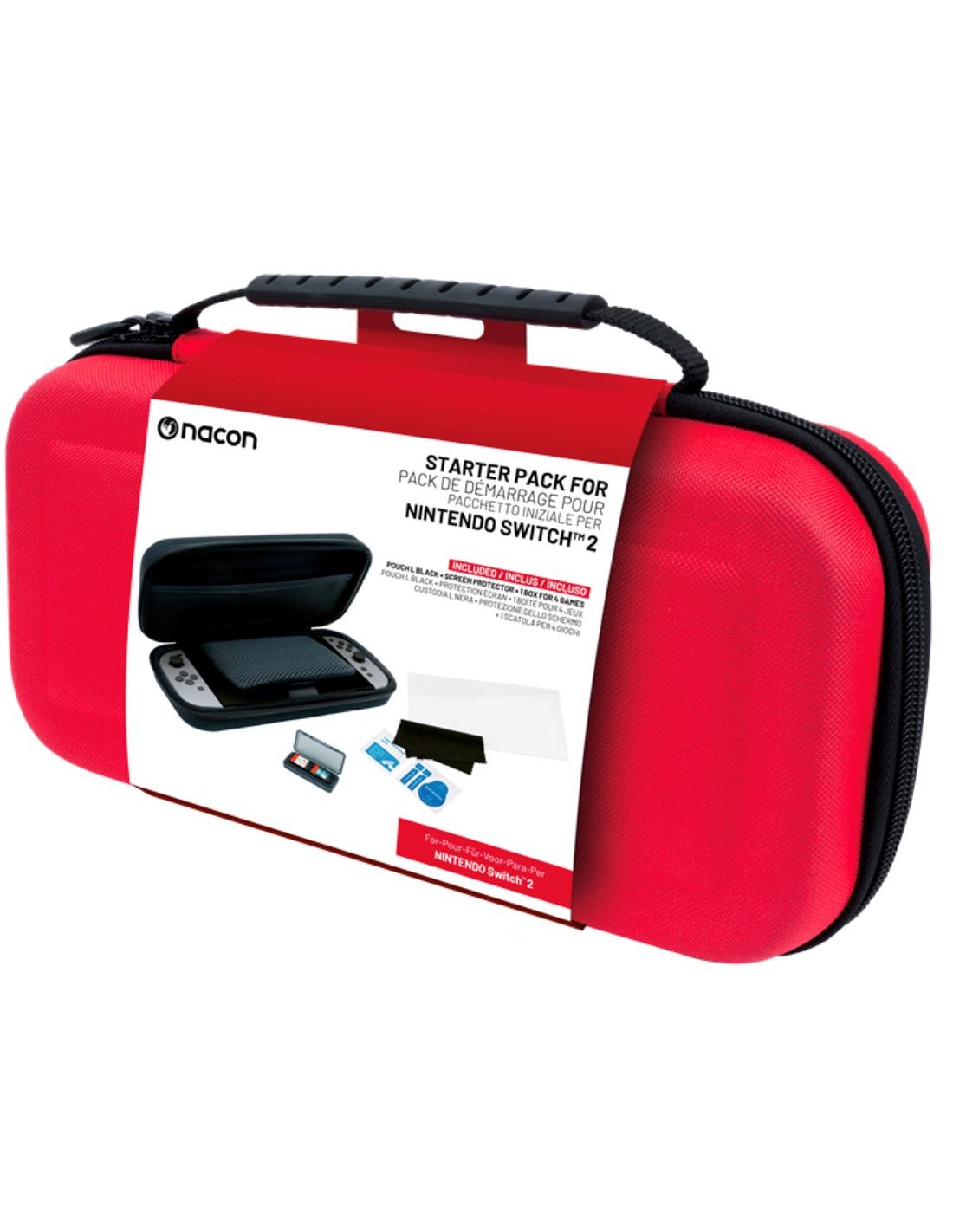 Nacon Pack Funda Rigida L+ Protector para Nintendo Switch 2 Roja (SWITCHNEWPACK5RED)