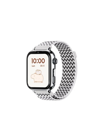 SaveFamily SaveWatch Plus 2 Reloj Inteligente para niños 4G Esfera Plateada correa Tela Zig Zag