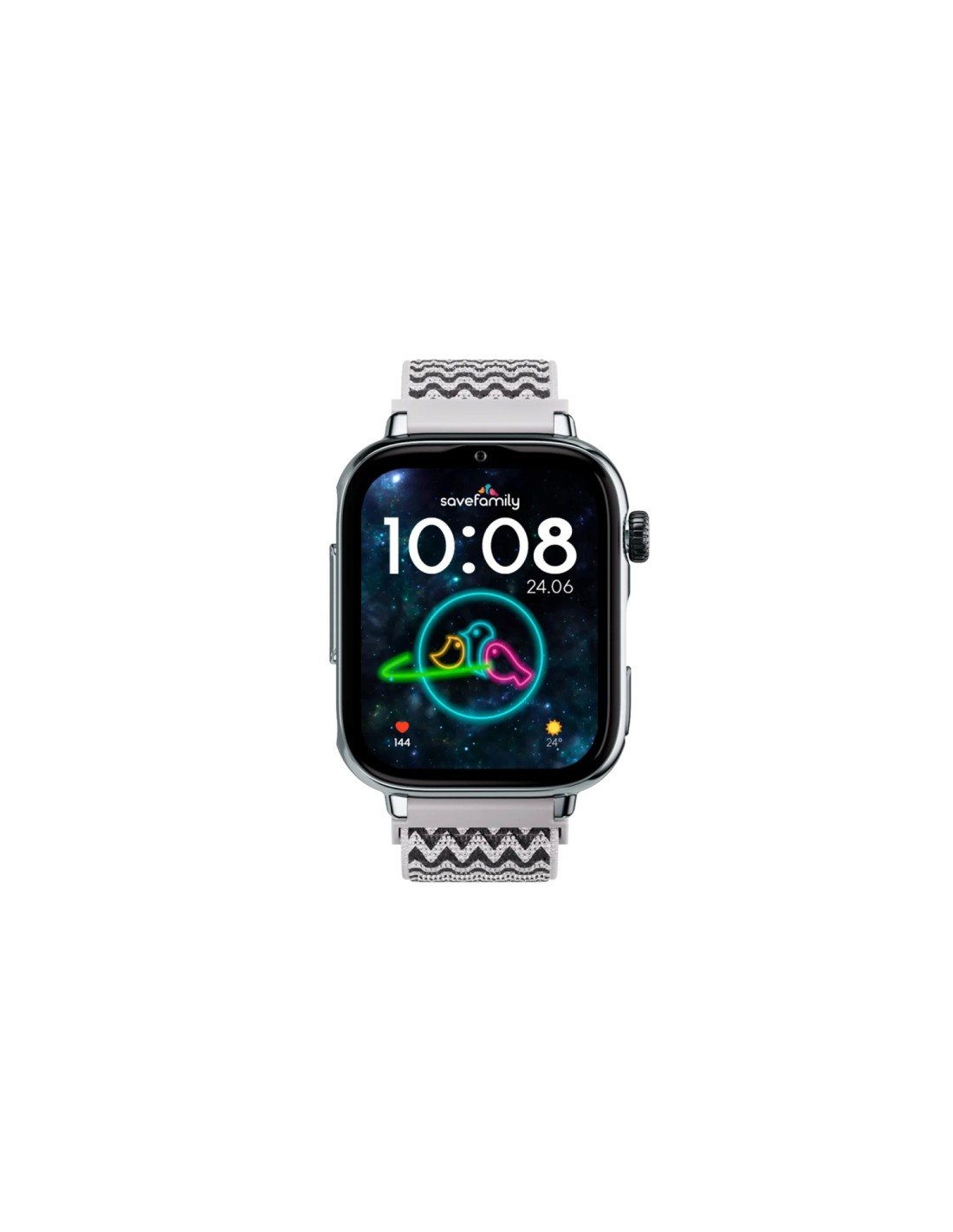 SaveFamily SaveWatch Plus 2 Reloj Inteligente para niños 4G Esfera Blanca correa Tela Zig Zag