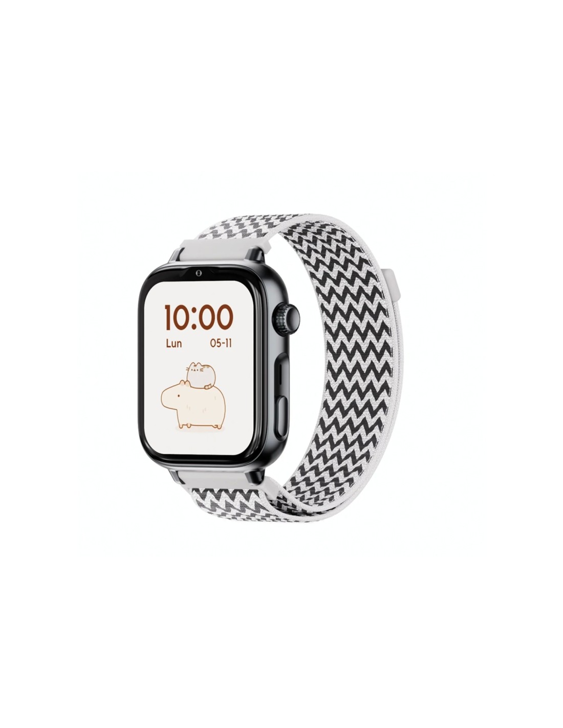 SaveFamily SaveWatch Plus 2 Reloj Inteligente para niños 4G Esfera Negra correa Tela ZigZag