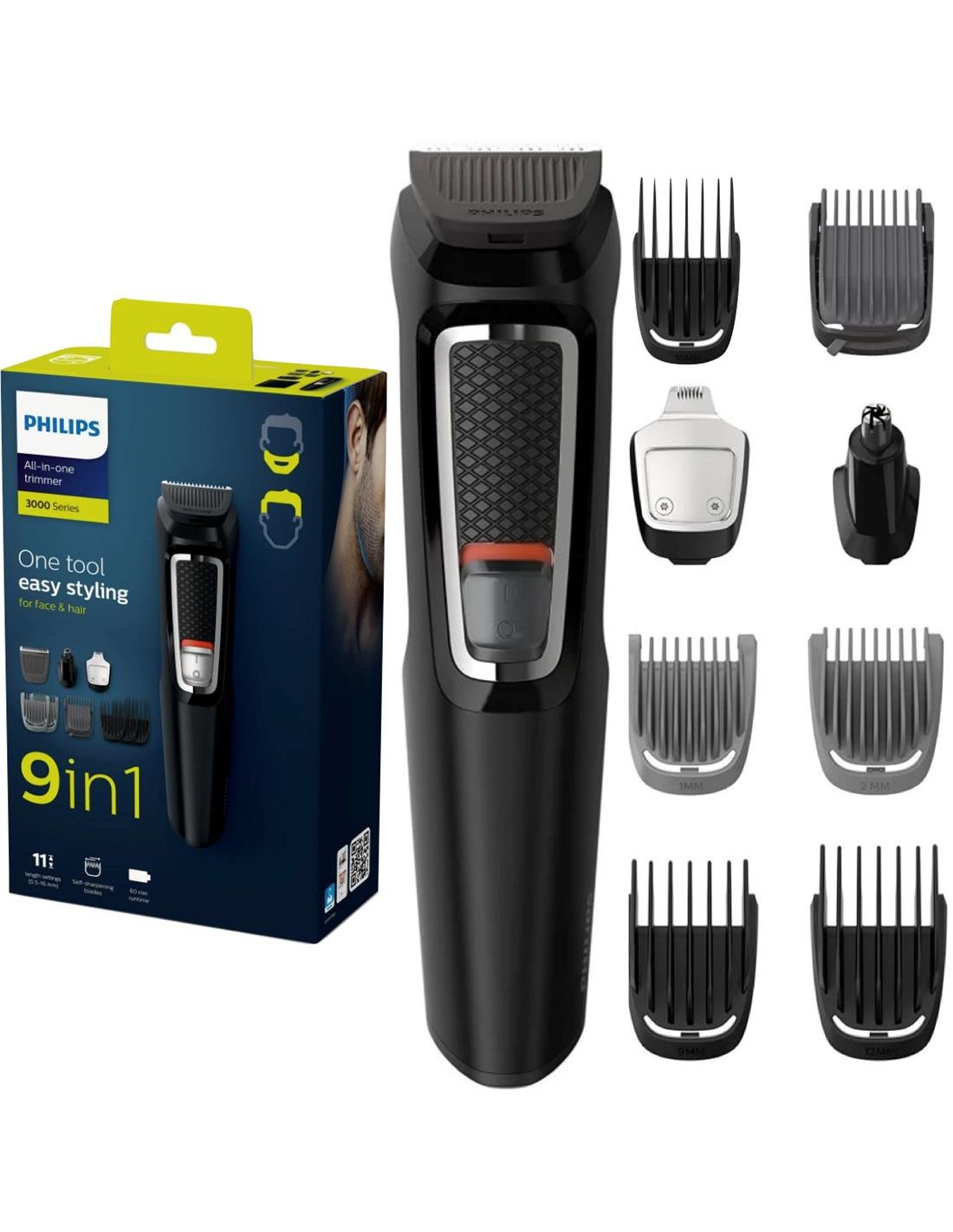 Philips MG3740/15 Recortadora para Pelo y Cara 9 Accesorios