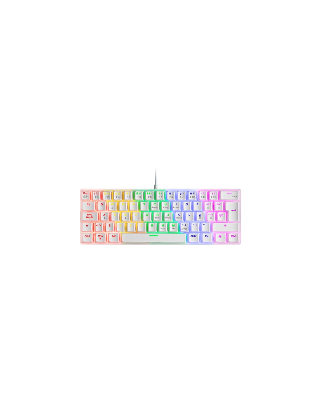 Mars Gaming MK60 teclado Juego USB AZERTY Italiano Blanco