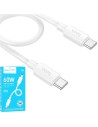 Cable USB-C a USB-C 60w Mini 0.25 centimetros Hoco X96 Blanco