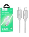 Cable USB-C a USB-C 240W 1.8 metros Reforzado Hoco U134 Gris