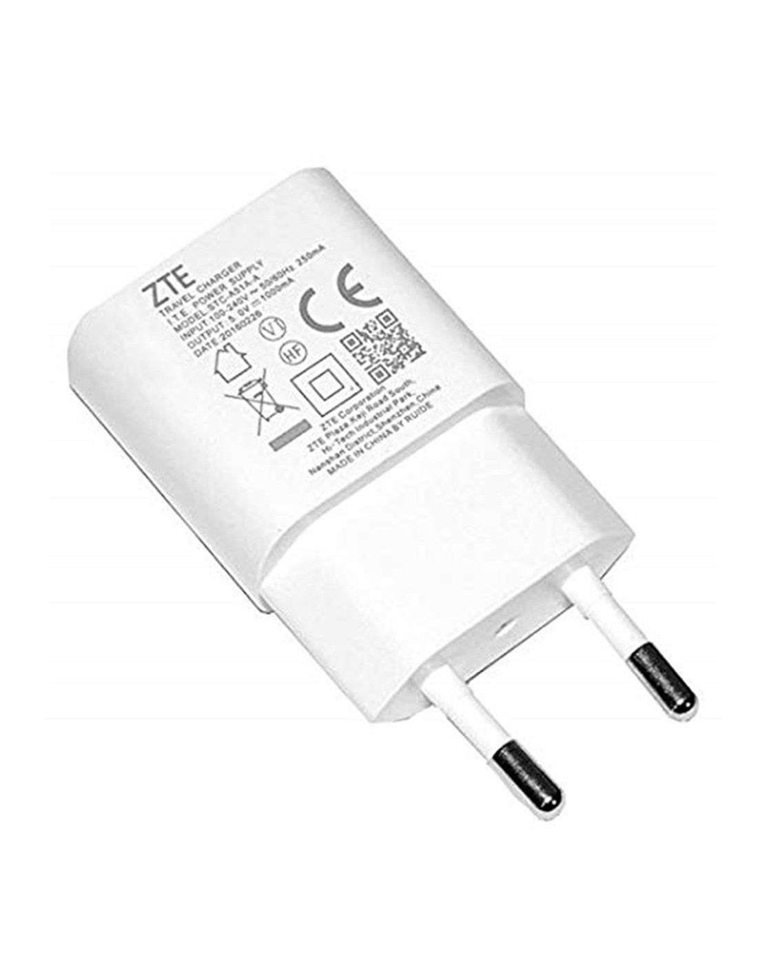 Cargador USB 1.0Amp ZTE STC-A51A BLANCO BULK