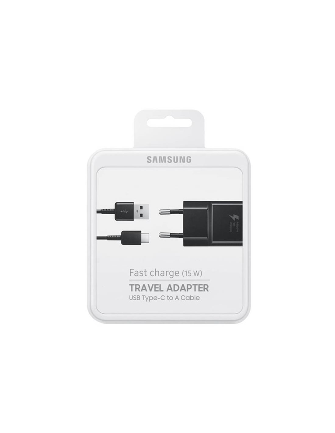 Cargador USB 15W+ Cable USB a USB-C Samsung EP-TA20 Negro