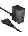 Cargador USB-A y USB-C Hoco CS76A PD70W Negro