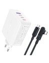 Cargador USB-C y USB 100W+ Cable USB-C Acefast A37 Blanco