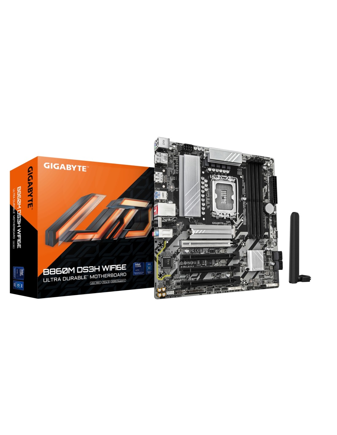 GIGABYTE B860M DS3H WIFI6E Placa base - CPUs Intel Core Ultra, VRM de 5+1+2+1 fases, hasta 9066MHz DDR5, 1xPCIe 5.0 + 1xPCIe 4.0
