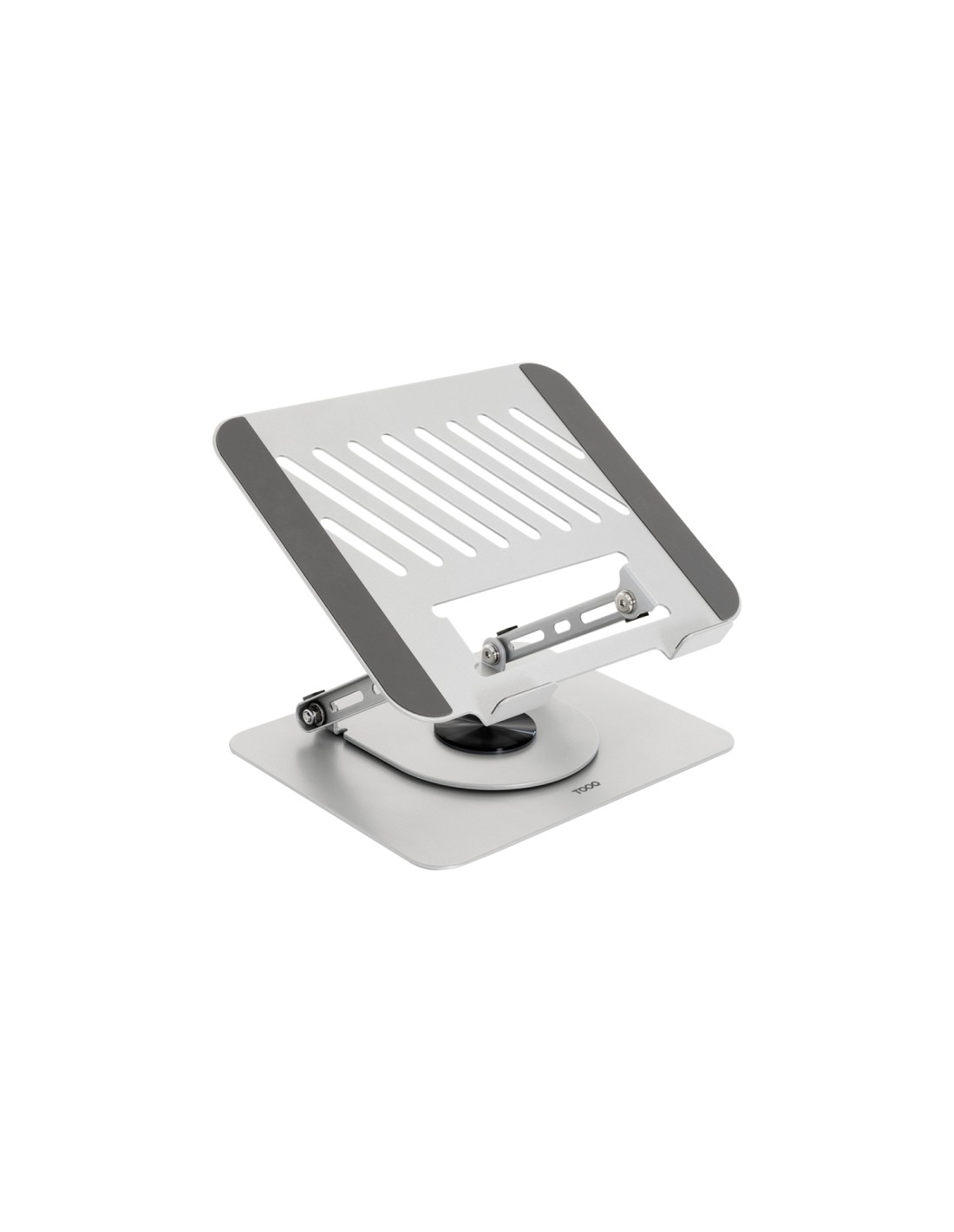 TooQ Soporte Elevador con rotaciÃ³n 360Â° y ajustable, para dispositivos de 11â€-17â€, Color Plata