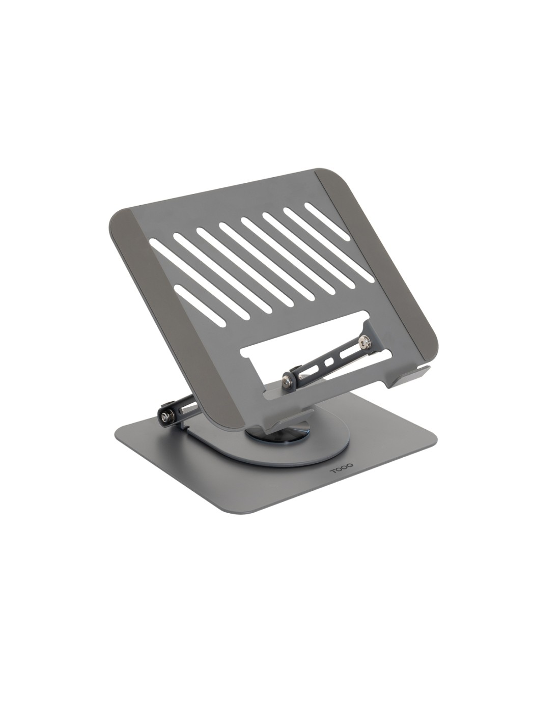 TooQ Soporte Elevador con rotación 360° y ajustable, para dispositivos de 11â€-17â€, Color Gris Oscuro