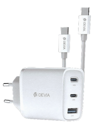 DEVIA CARGADOR EXTREME PD 65W USBA + 2 USB C BLANCO