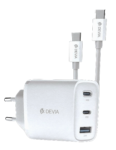 DEVIA CARGADOR EXTREME PD 65W USBA + 2 USB C BLANCO