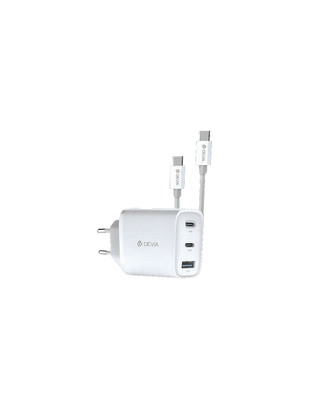 DEVIA CARGADOR EXTREME PD 65W USBA + 2 USB C BLANCO