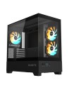 GIGABYTE C201 PANORAMIC Caja de PC â€“ Torre Media, m-ATX, soporte para radiador de 360 mm, 3 ventiladores preinstalados, USB 3.