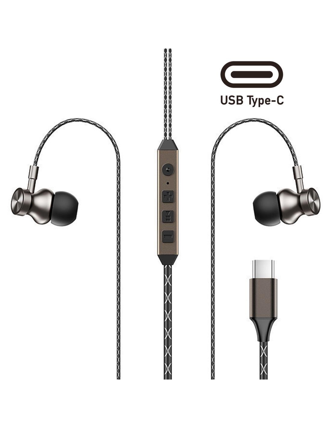 Remax RM-760a Auricular con cableUSB-C con Cancelación de Ruido Tarnish