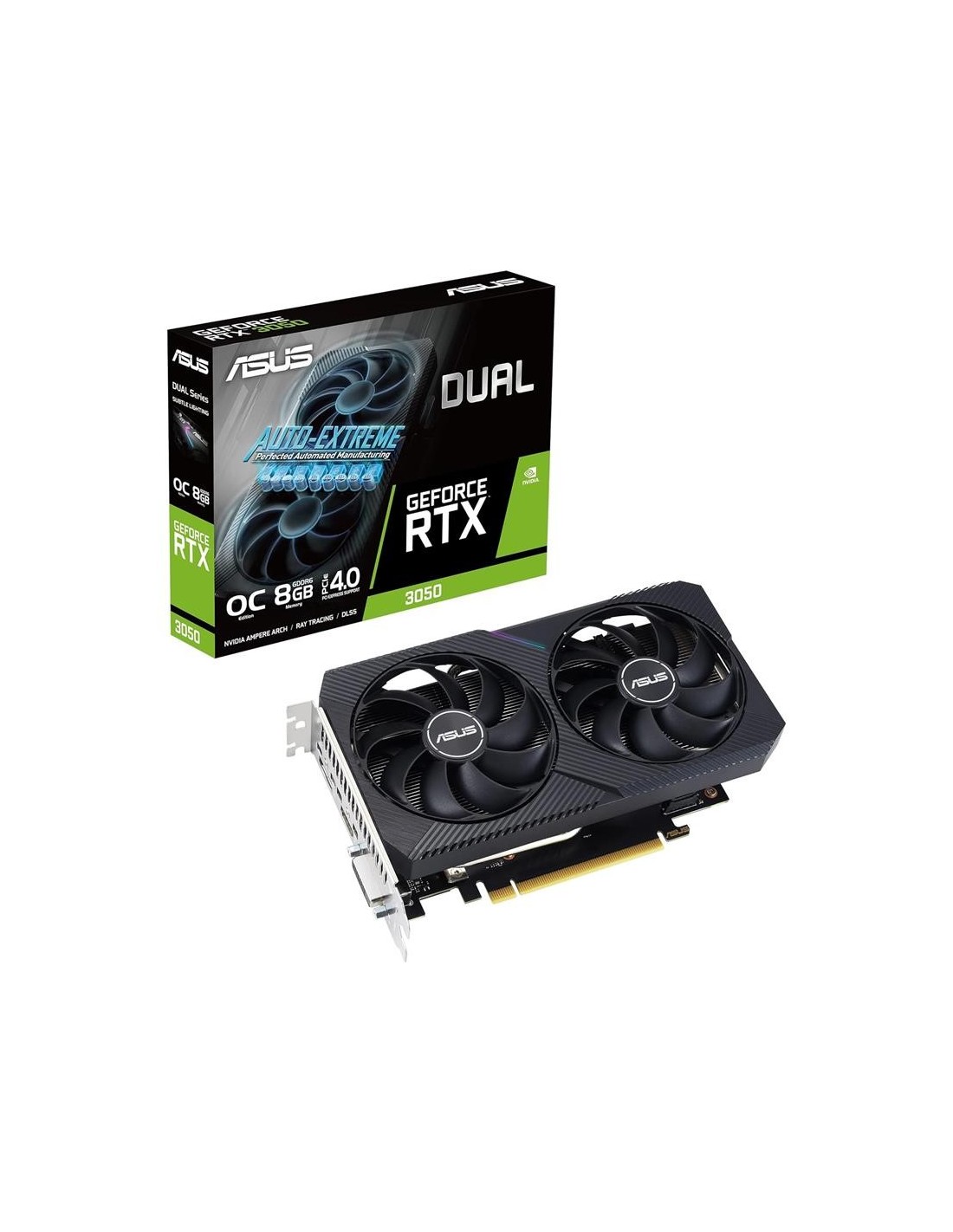TARJETA DE VIDEO ASUS DUAL NVIDIA RTX3050 8GB V2 OC GDRR6 PCIE