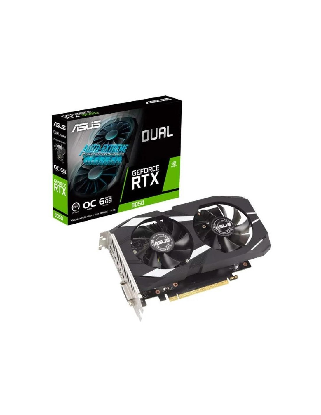 TARJETA DE VIDEO ASUS DUAL NVIDIA RTX3050 6GB OC EDITION GDRR6 PCIE 4.0