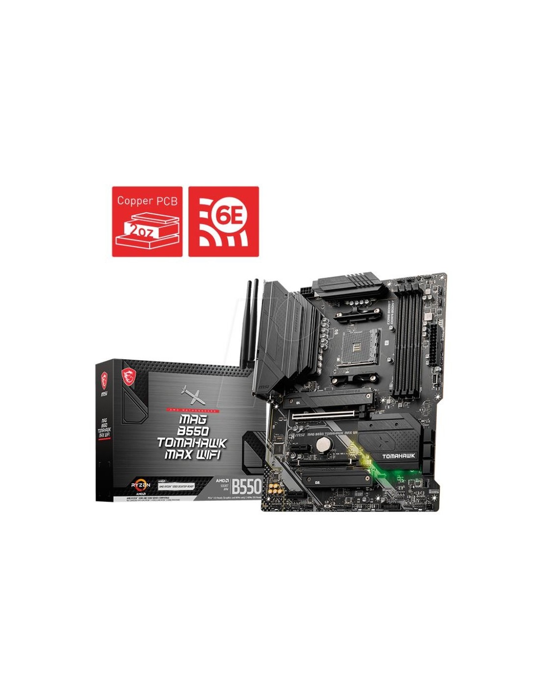 PLACA BASE MSI MAG B550 TOMAHAWK MAX WIFI ATX 4XDDR4 HDMI + DISPLAYPORT