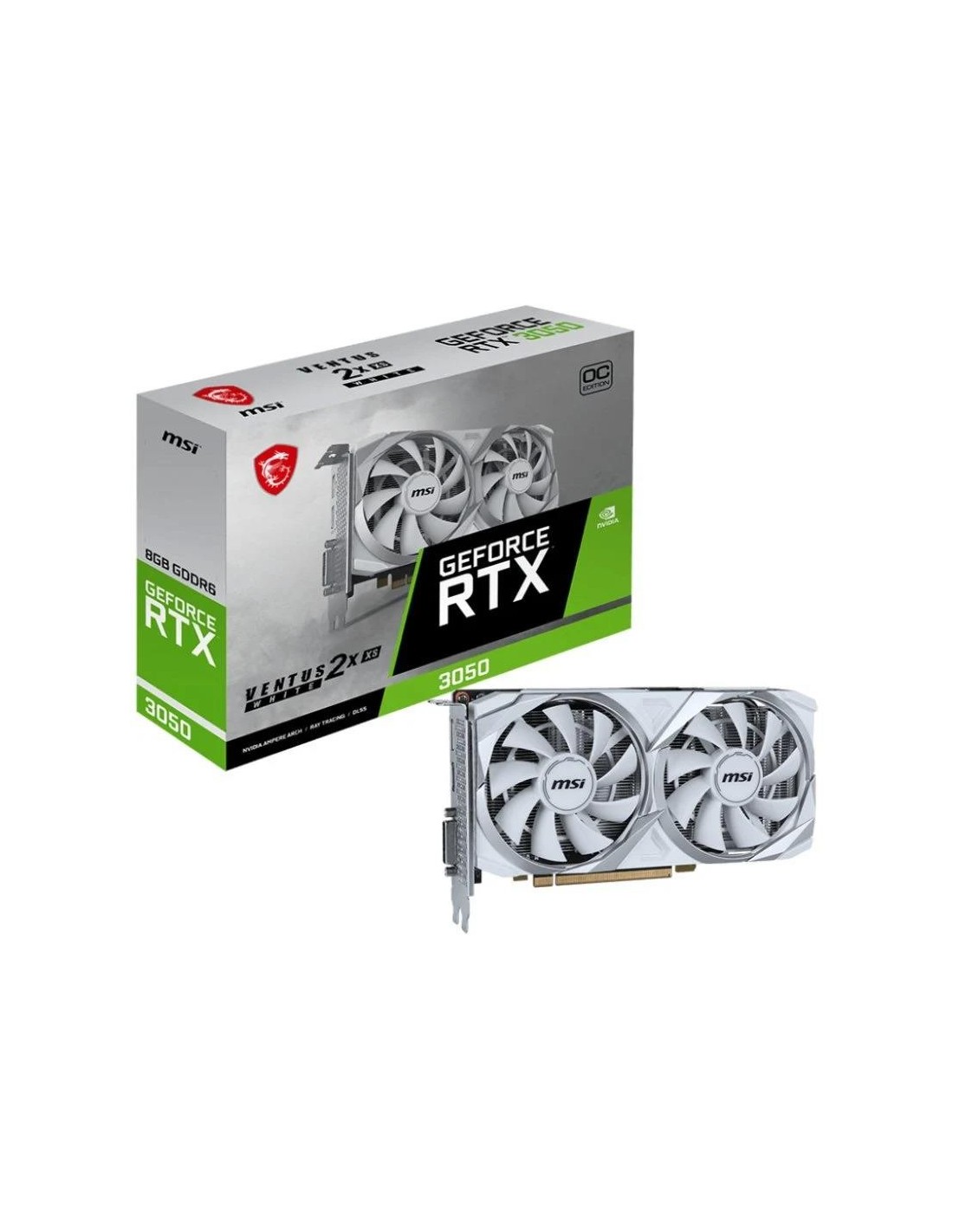 TARJETA DE VIDEO MSI RTX3050 VENTUS 2X XS OC 8GB DDR6 WHITE