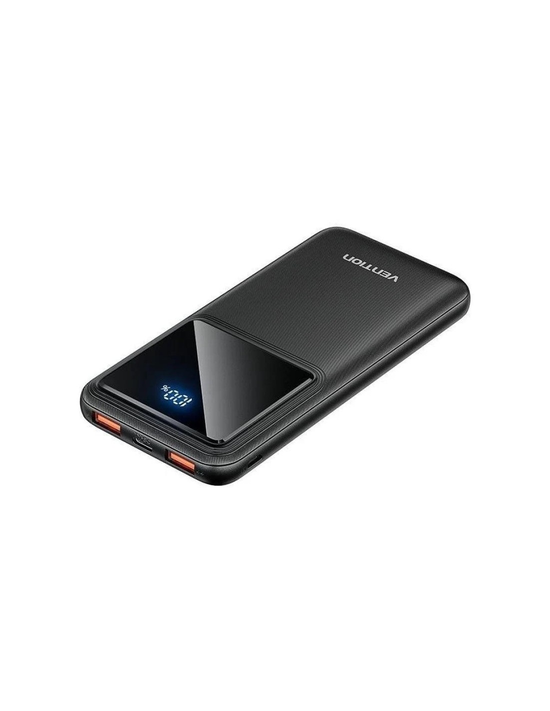 POWERBANK VENTION 10000MAH 2XUSB-A + USB-C LED DISPLAY 22.5W BLACK