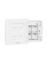 ROSETA DE PARED VENTION RJ45 CAT.6 UTP 4 TOMAS WHITE