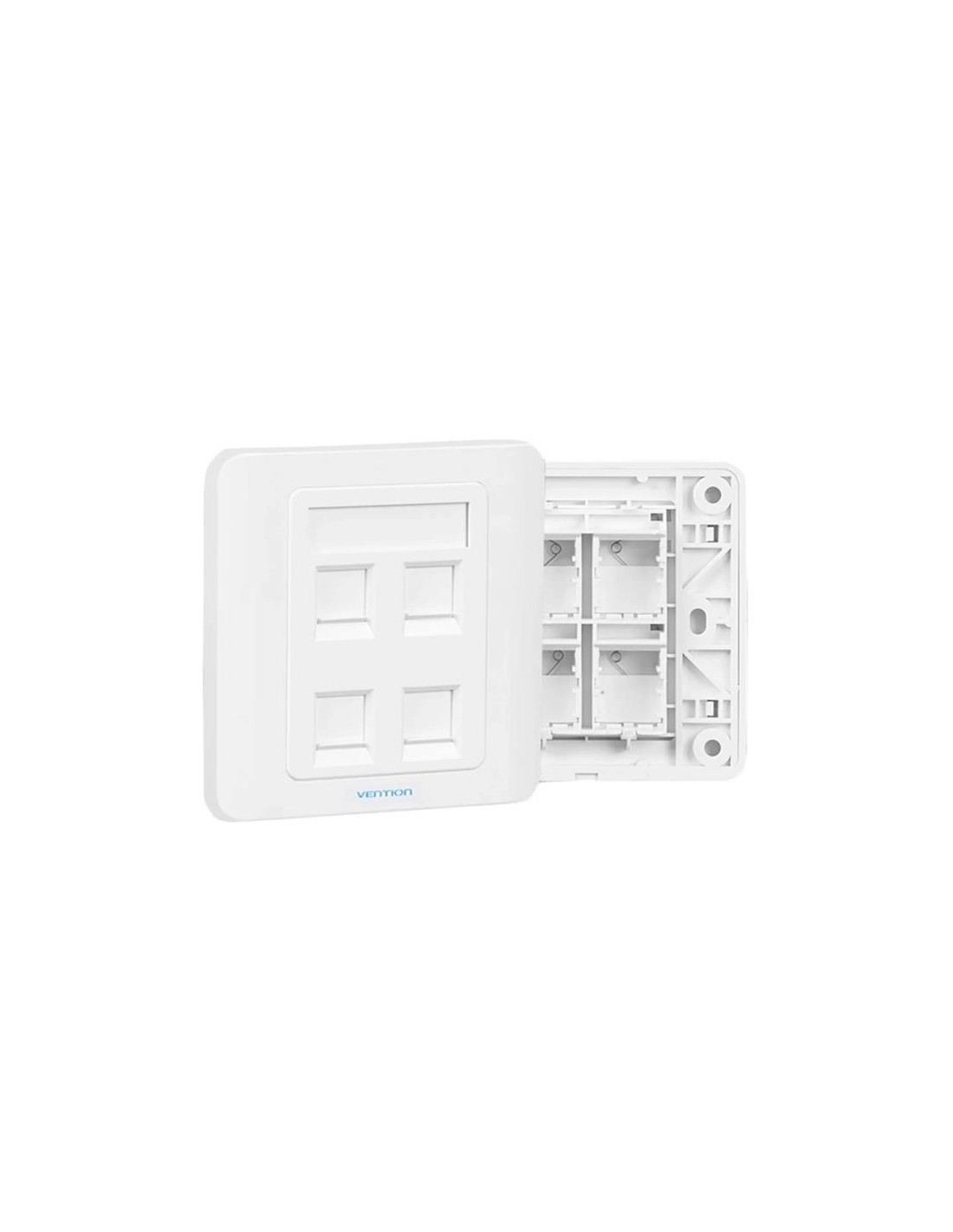 ROSETA DE PARED VENTION RJ45 CAT.6 UTP 4 TOMAS WHITE