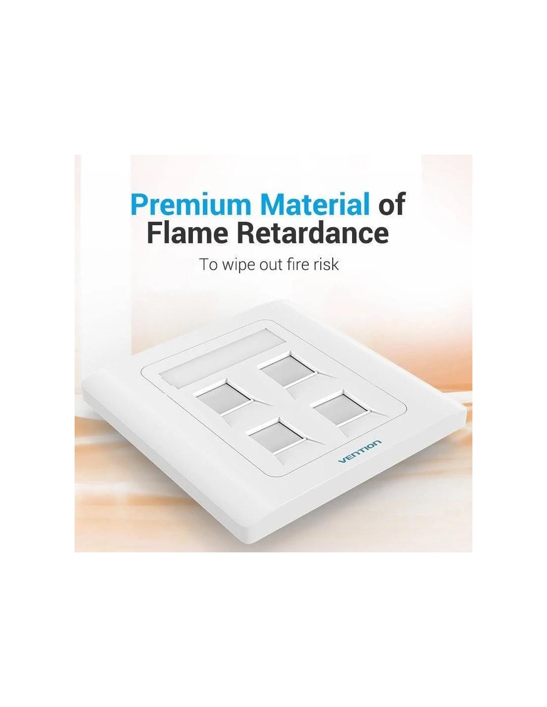 ROSETA DE PARED VENTION RJ45 CAT.6 UTP 4 TOMAS WHITE