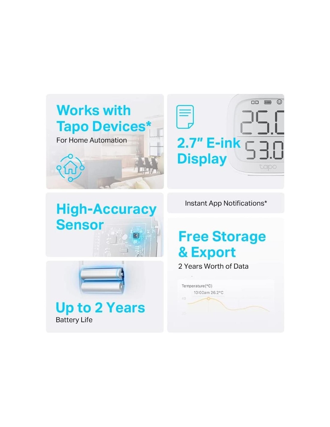 SENSOR TP-LINK TAPO T315 TEMPERATURA/HUMEDAD WIRELESS