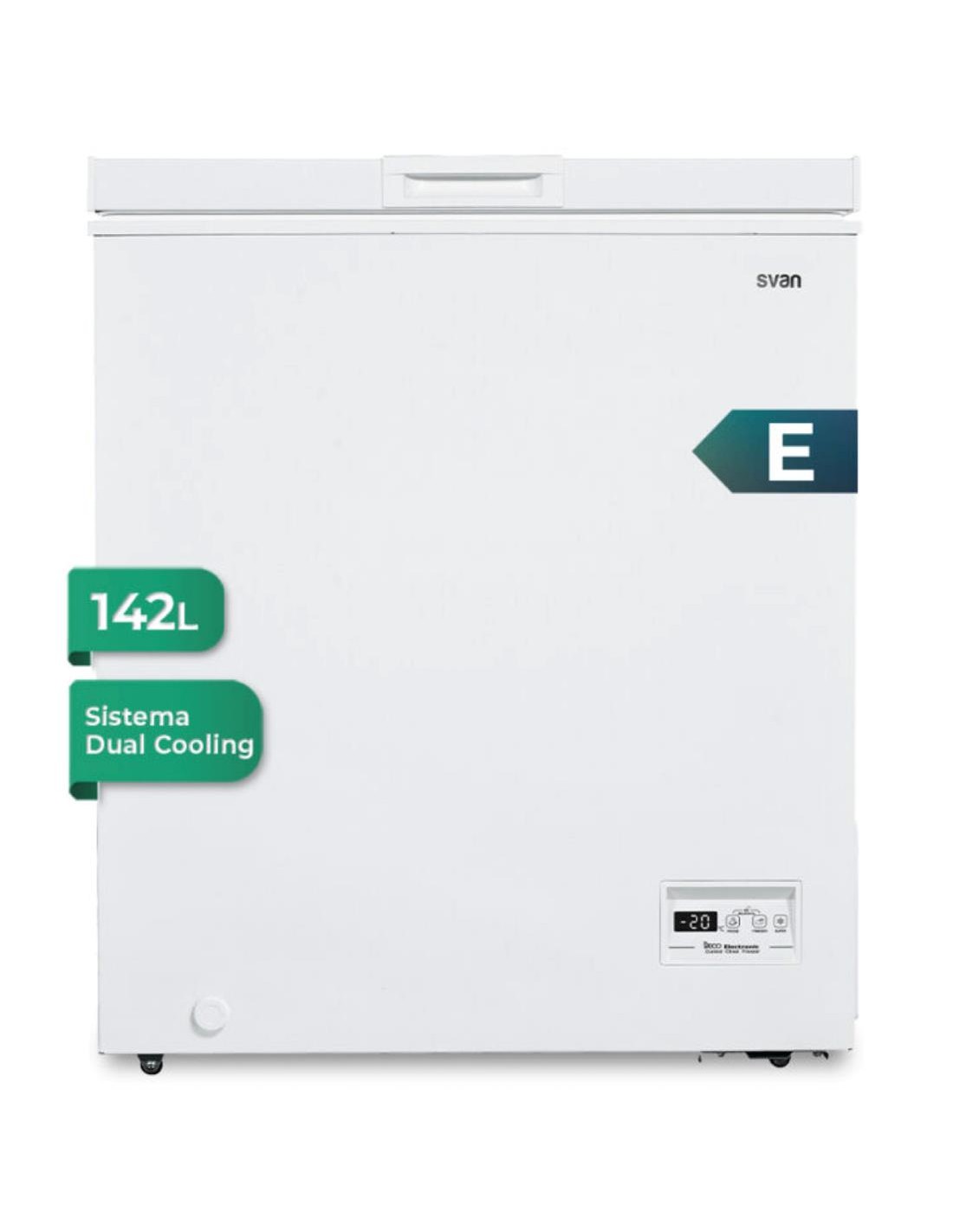 Svan SCH1501EDC Congelador Horizontal 142L Display Blanco