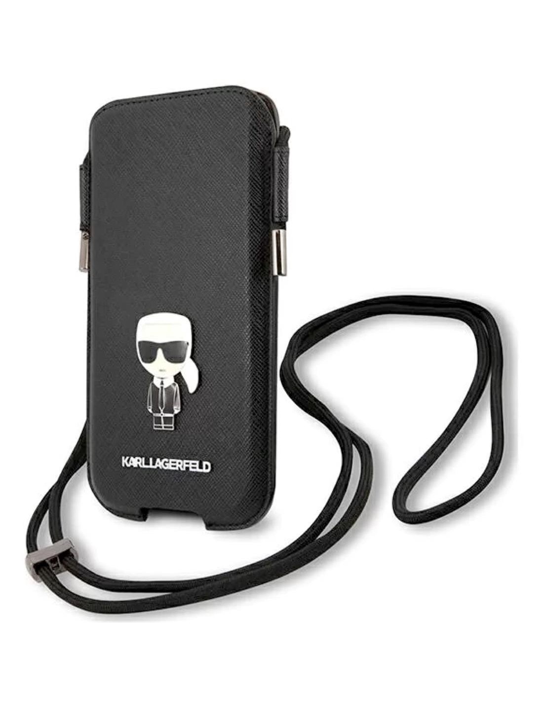 Karl Lagerfeld Torebka KLHCP12LOPHKMK 6.7" Negro Hardcase Saffiano Ikon