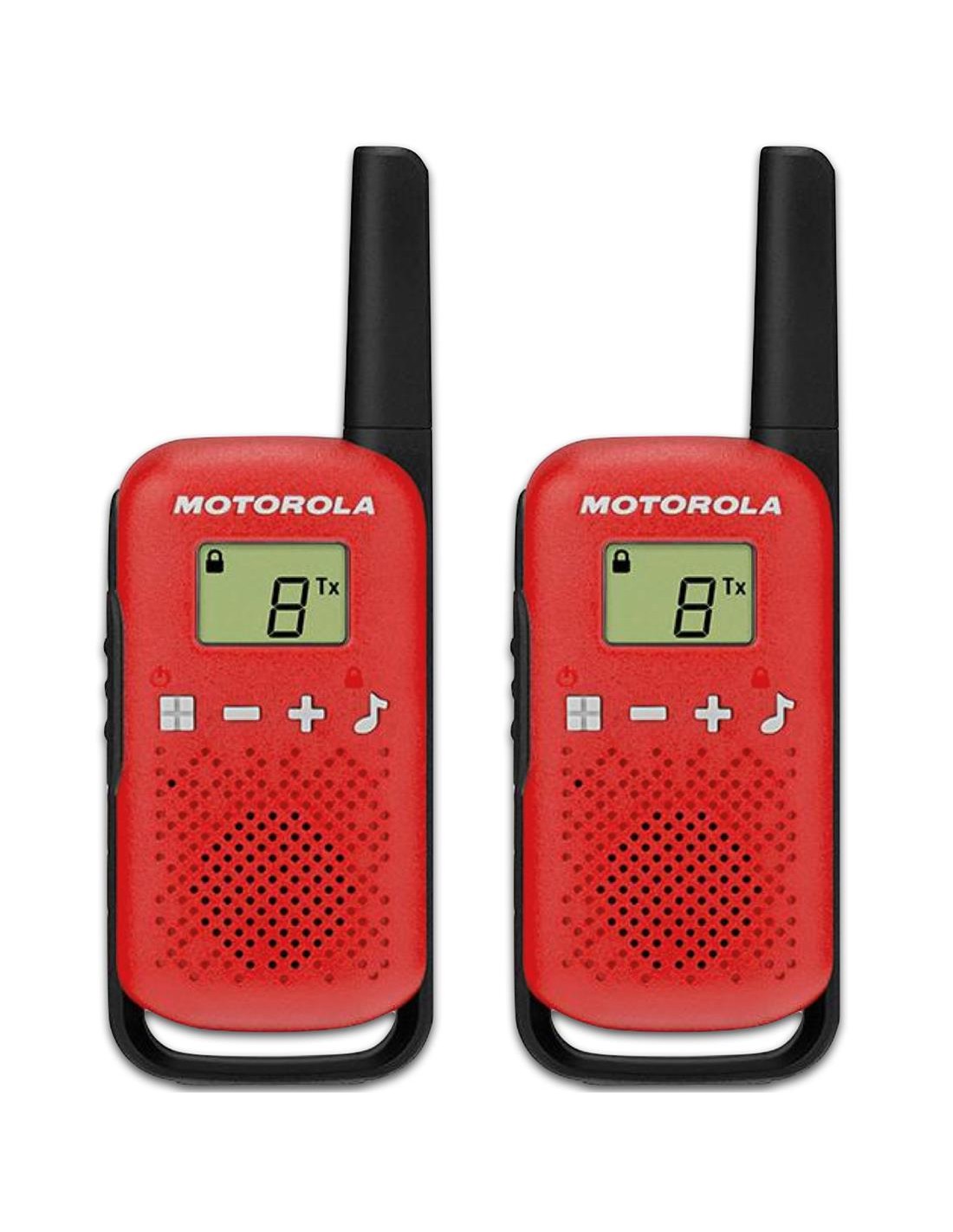 Motorola T42 Pack 2 Walkie Talkie con alcance 4km Rojo