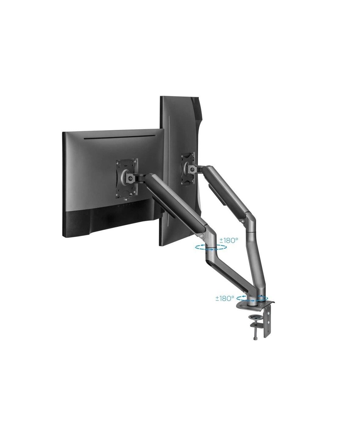 SOPORTE DE MESA TV/MONITOR TOOQ DB4132TNR-G 17-32 2 BRAZOS ASISTIDO GREY